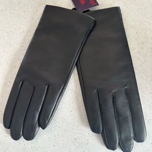 NWT Phenix Black Leather & Cashmere Lined Women’s Medium Gloves! Sophisticated!